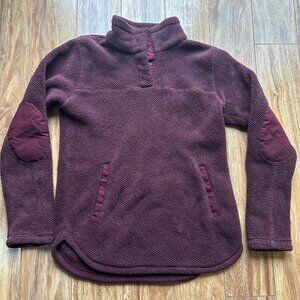Thread + Supply Maroon cozy, warm, pullover top women size xs cabincore